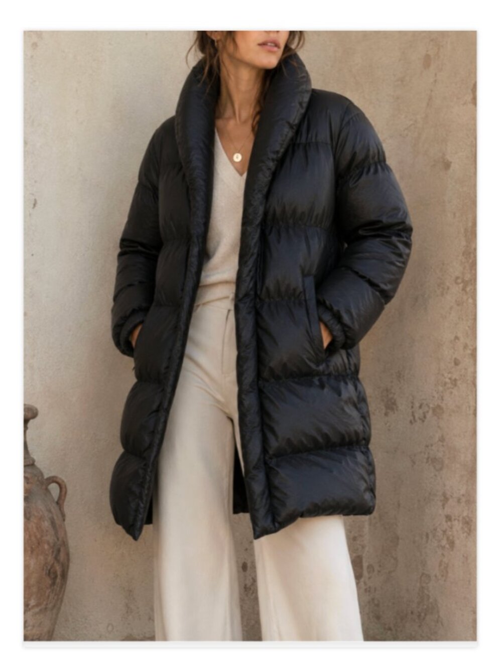 ALLSAINTS Spitalfields Jacks Place Long Down Puffer Jacket Black Size US 10